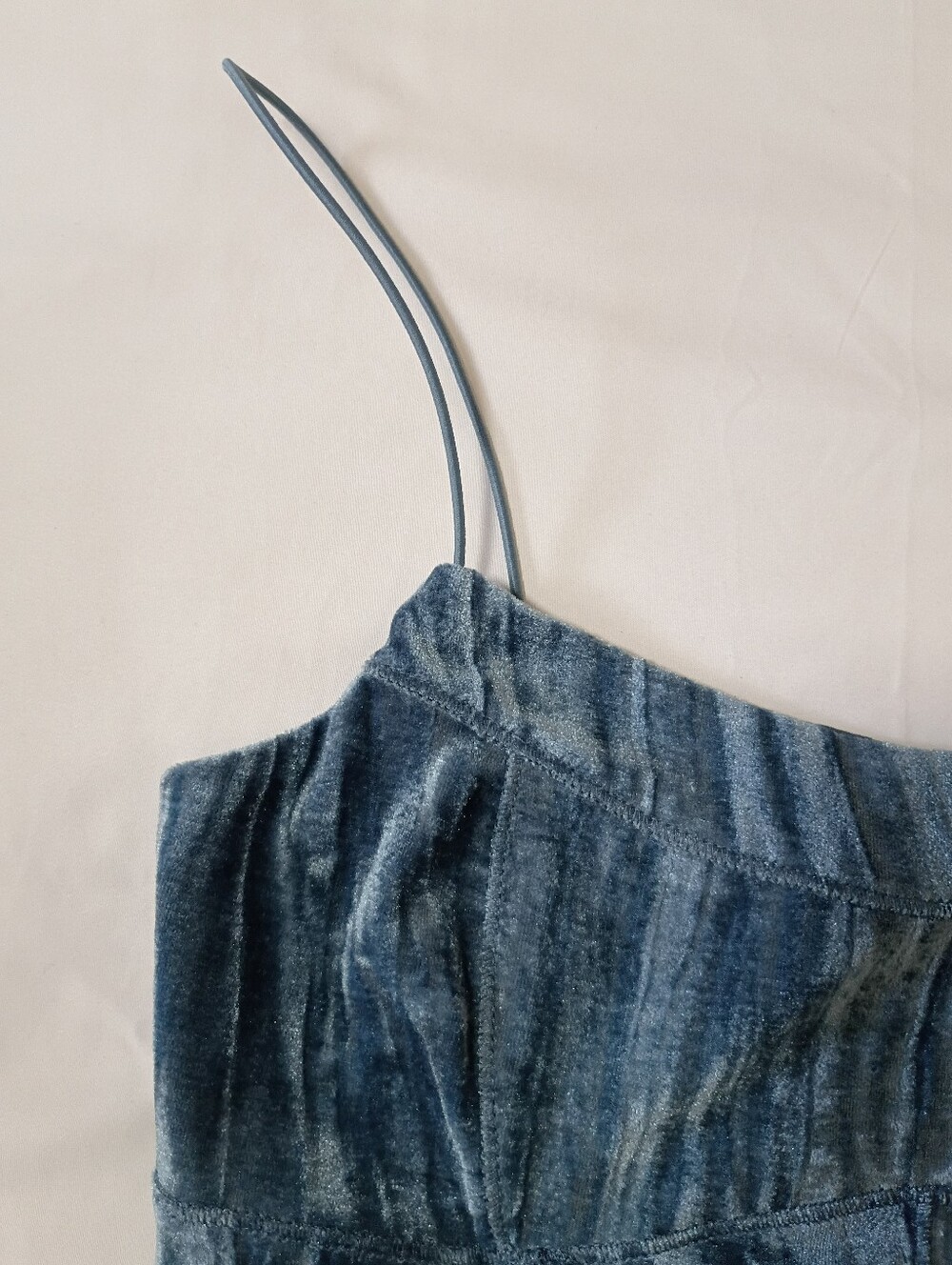 Wild Fable Blue Velvet-y Velour dress NWT size small - Spaghetti Strap - Picture 3 of 5